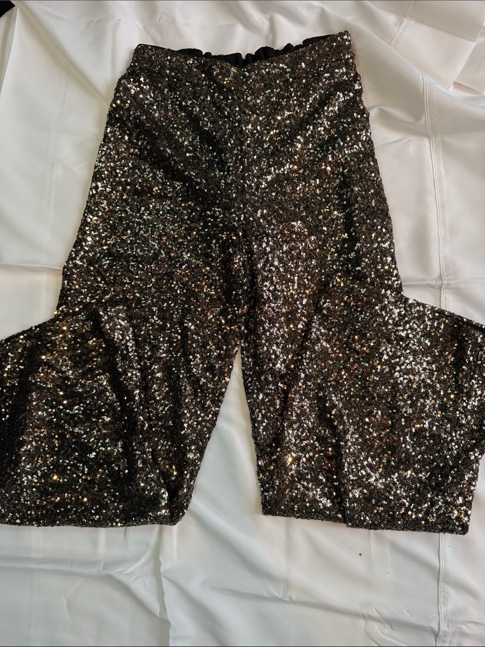 Banana Republic Black Sequin Wide Leg Pants